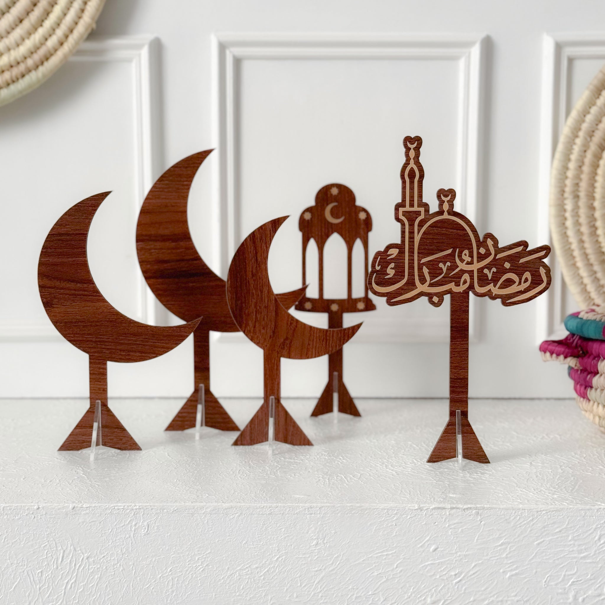 Ramadan Mubarak Phrase +4 Ramadan Decorations Brown