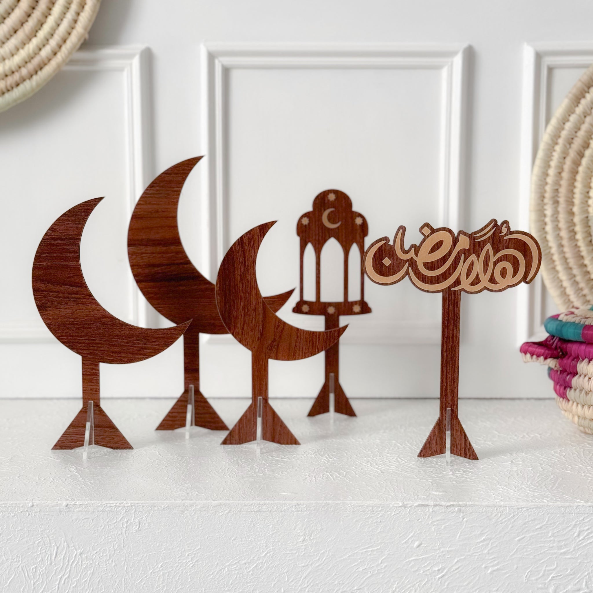 Welcome Ramadan Phrase + 4 Ramadan Decorations Brown