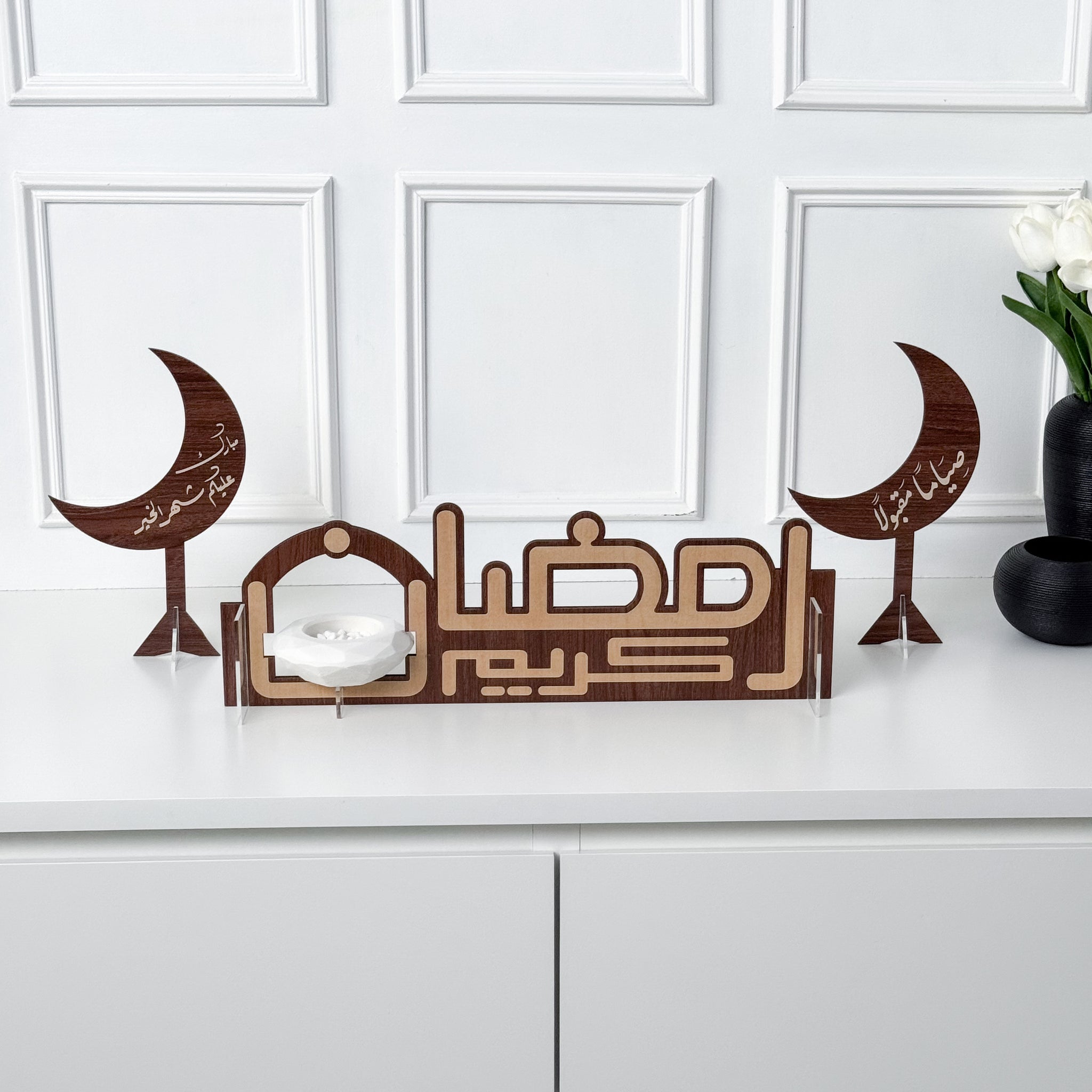 Ramadan Kareem incense burner + crescent moon