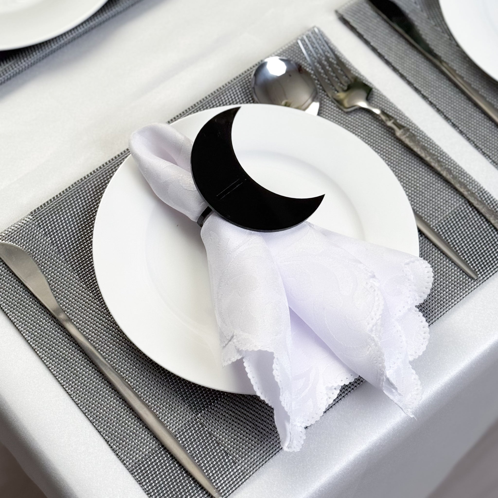 Black napkin and tablecloth holder