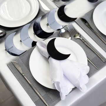 6 Black Napkin and Placemat Holders