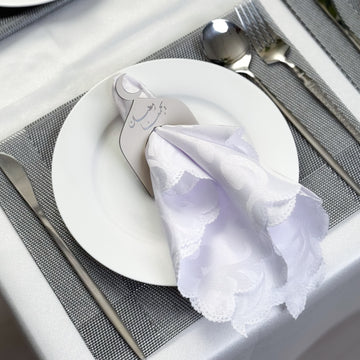 White napkin and tablecloth holder