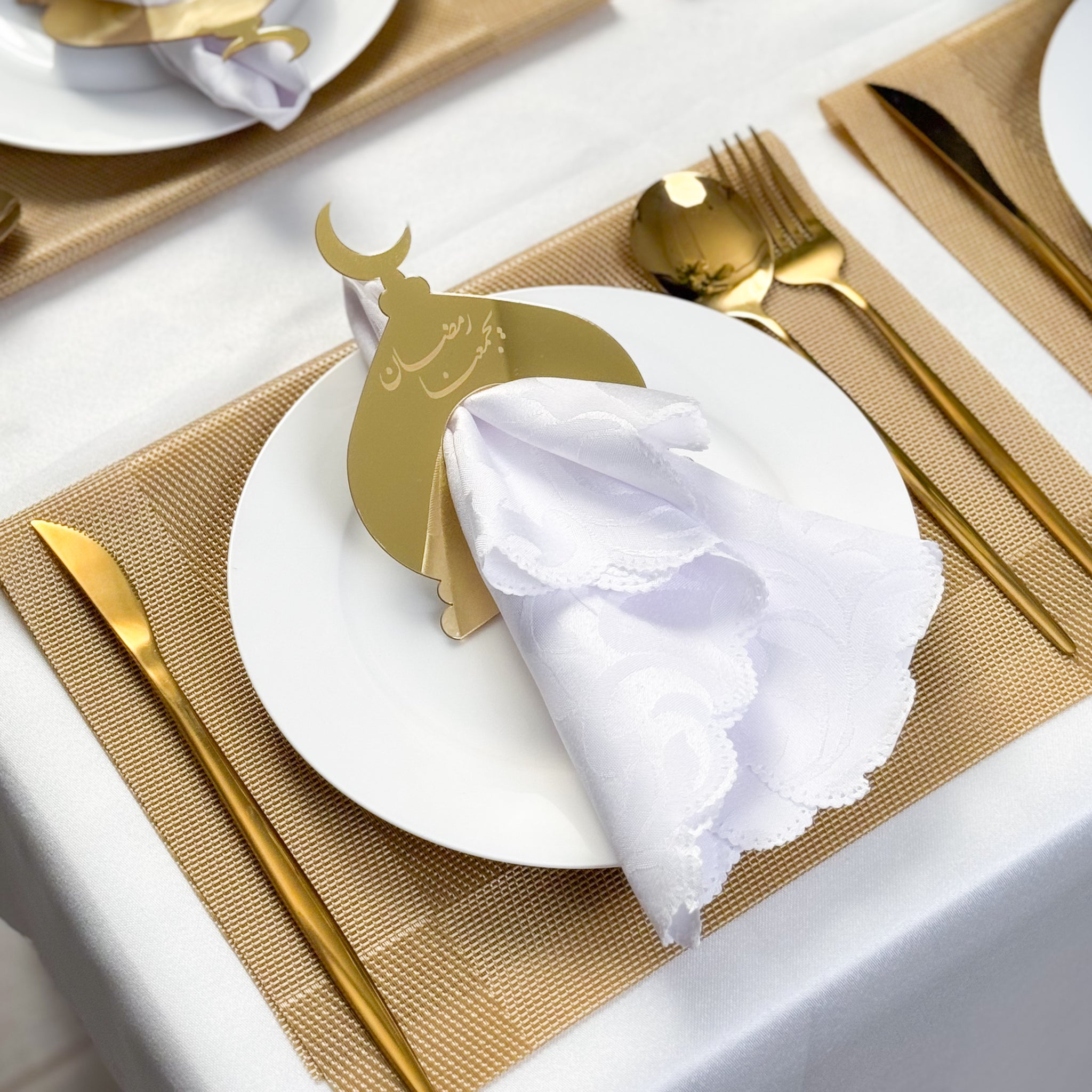 Gold napkin and tablecloth holder