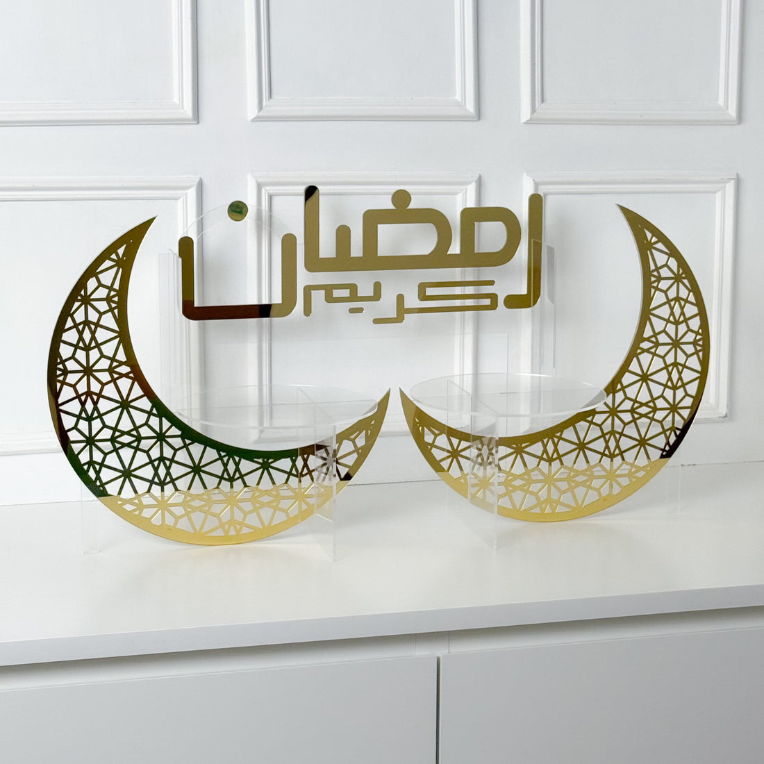 Crescent tray, number 2 + Ramadan Kareem decoration